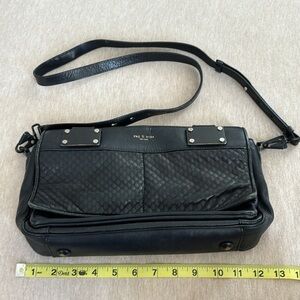 RAG & BONE Black Leather PILOT Crossbody Flap Shoulder Bag clutch Made In Italy